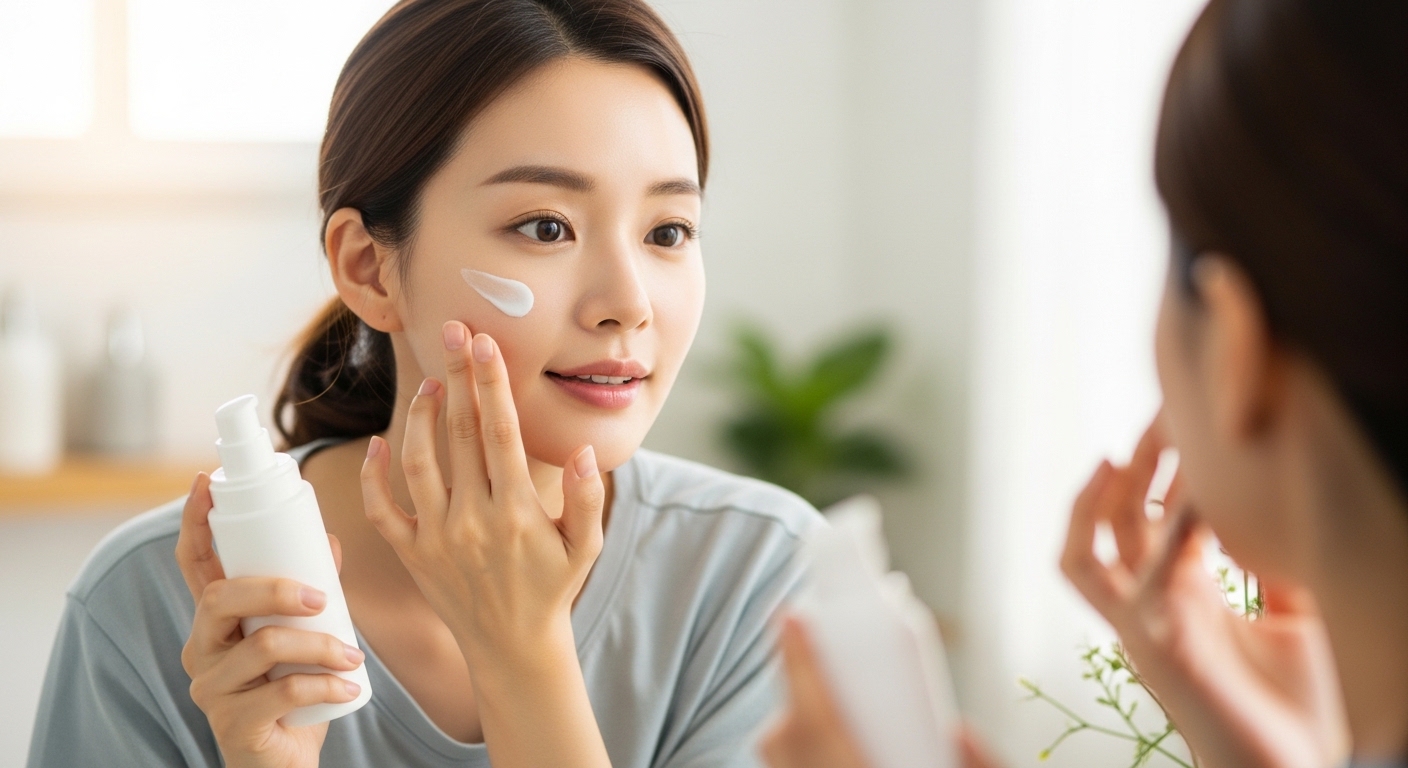 얼굴에 직접 뿌리지 않고 손에 덜어 바르는 올바른 방법